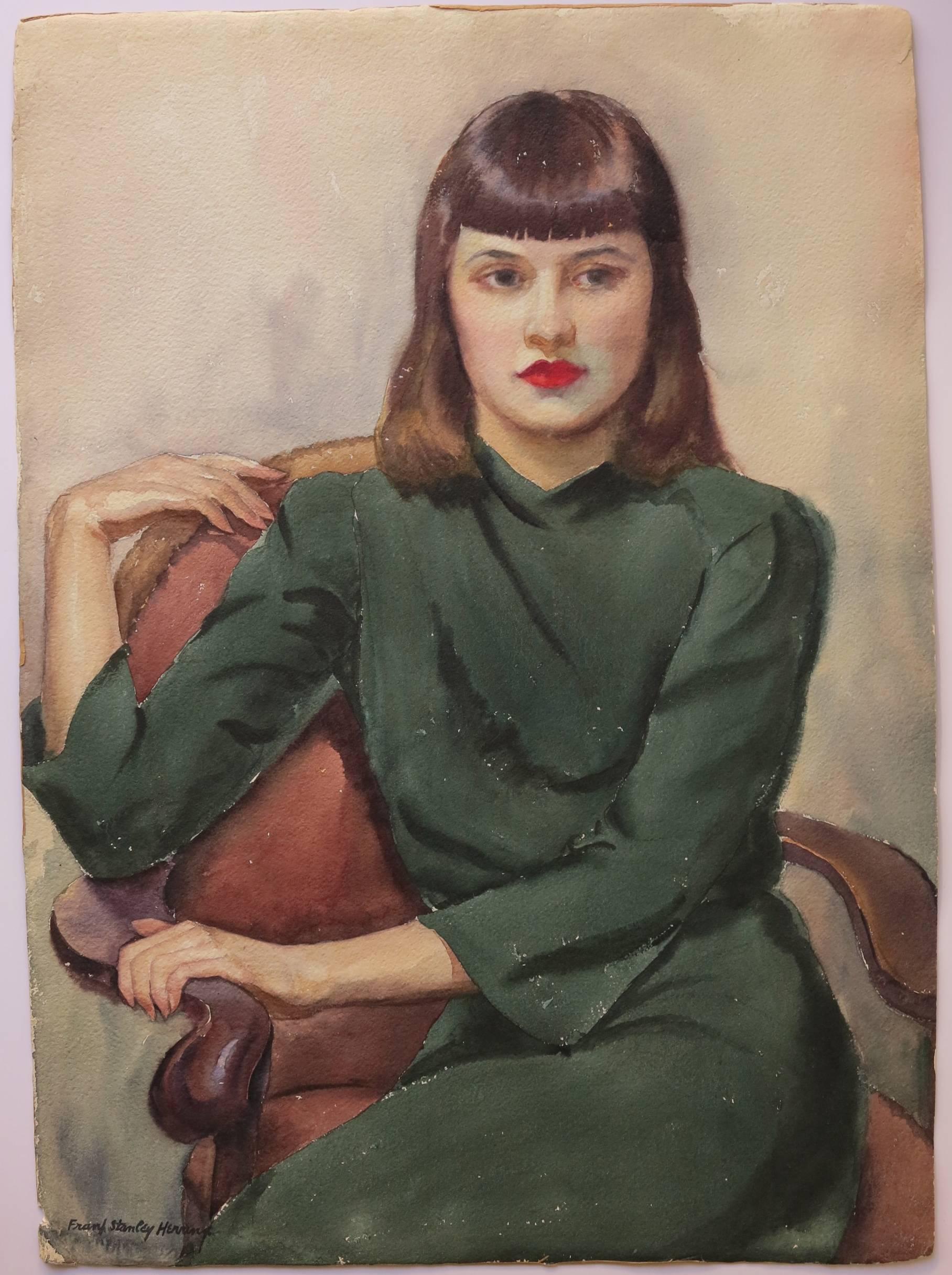 Frank Stanley Herring Portrait Painting - Portrait of Woman