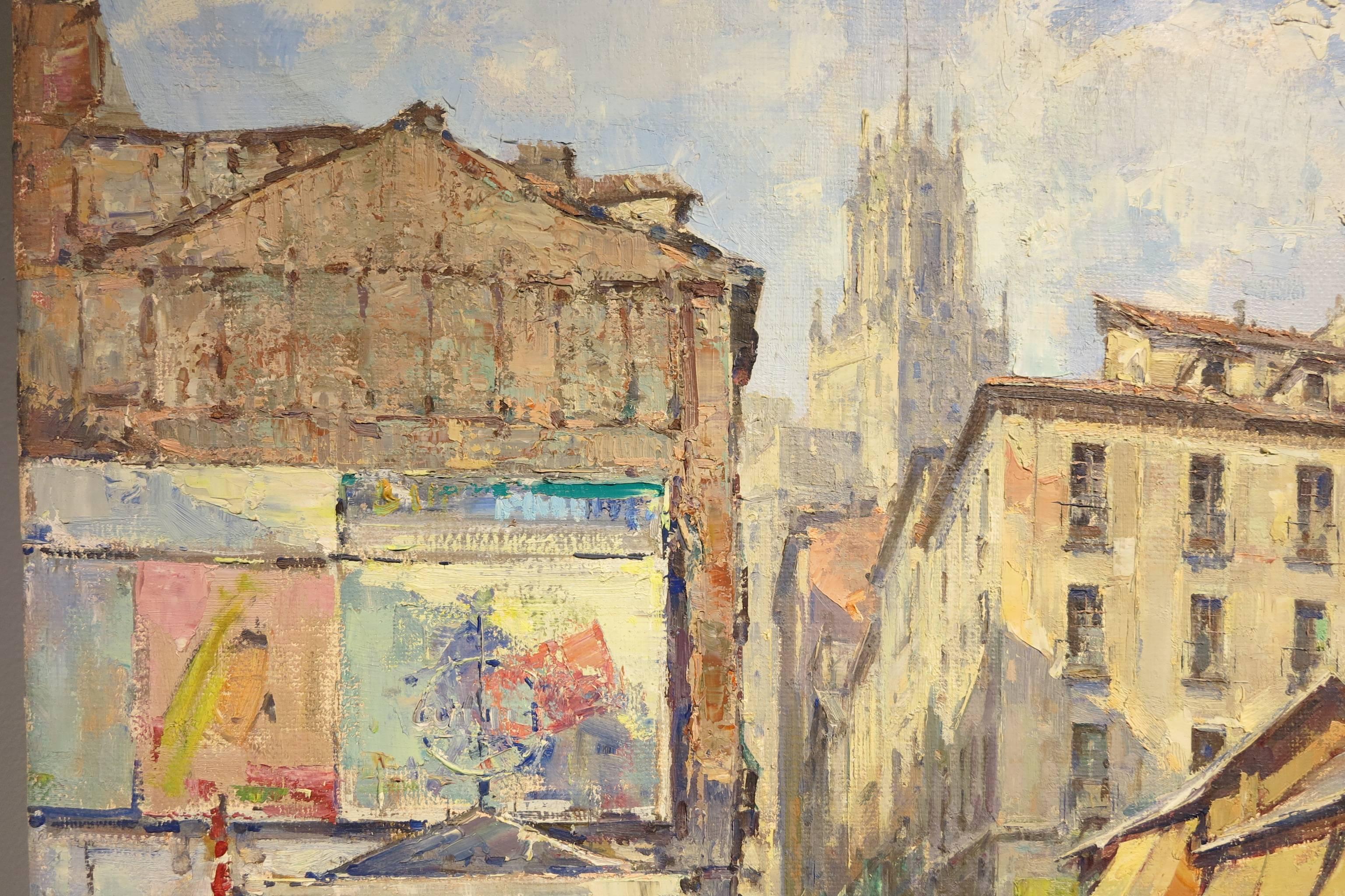 Plaza Del Carmen, Madrid - Painting Astratto di Juan Bayon-Salado