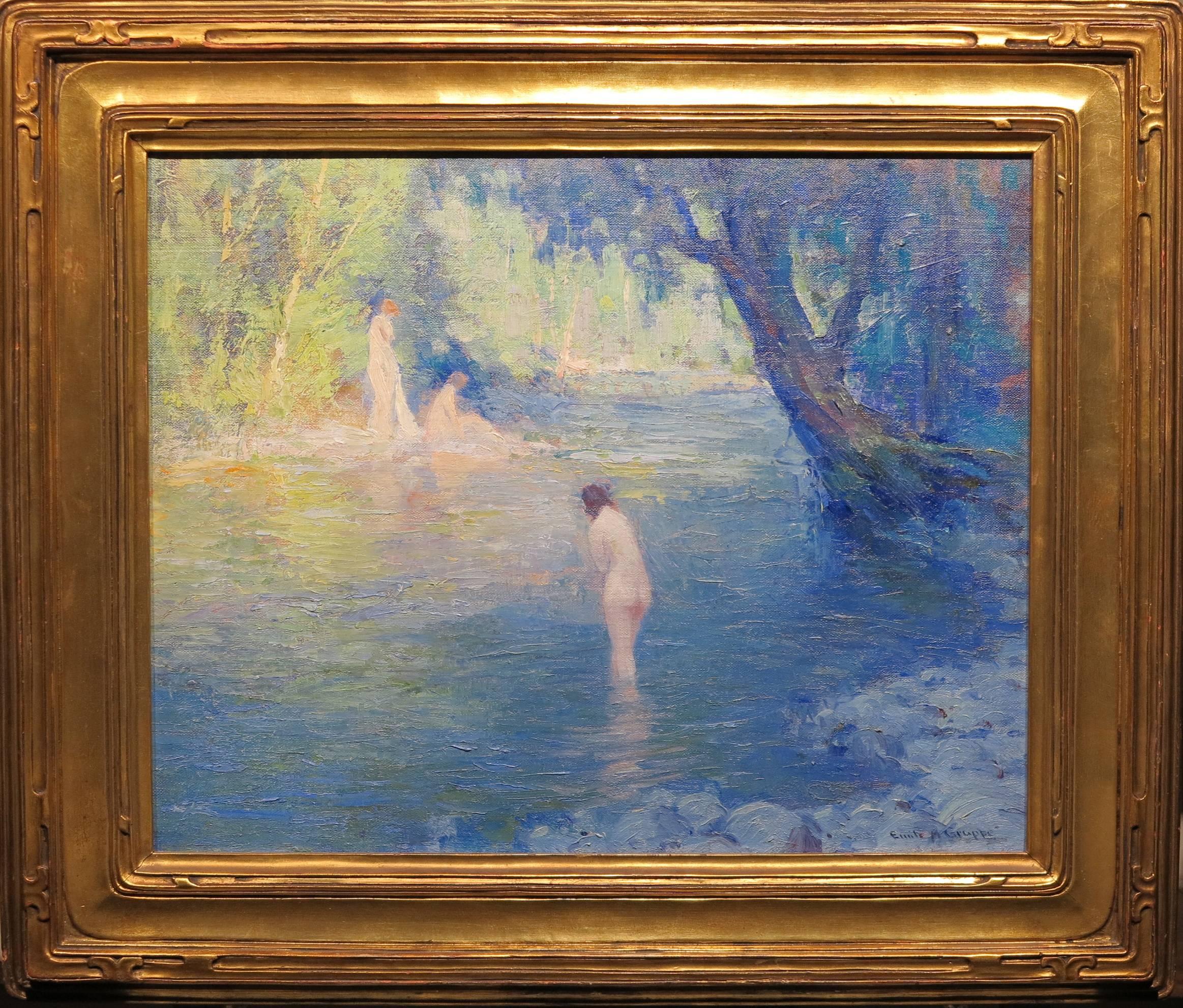 Bathers - Painting by Emile Albert Gruppe