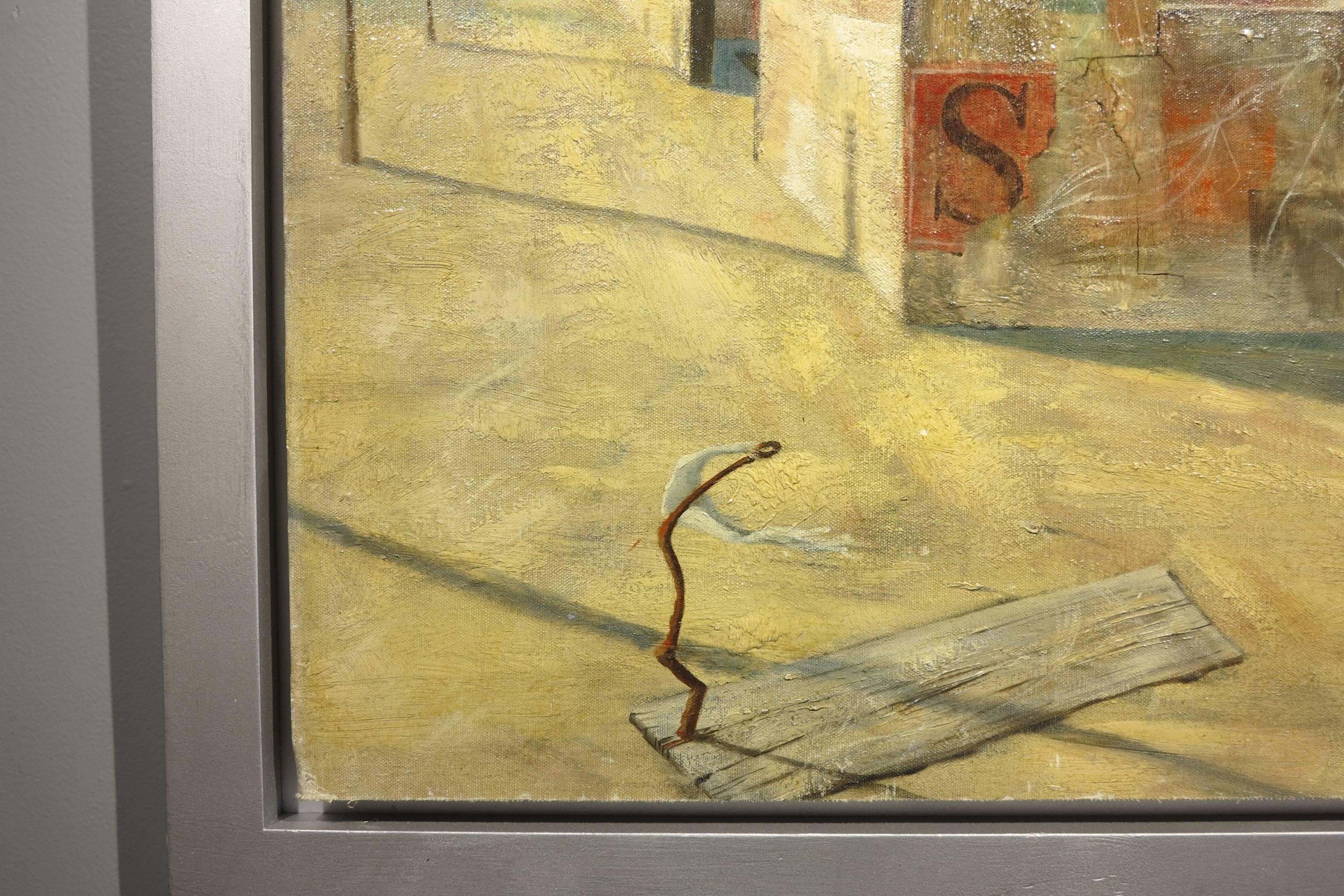Surrealist Landscape - Brown Abstract Painting by Robert Doney