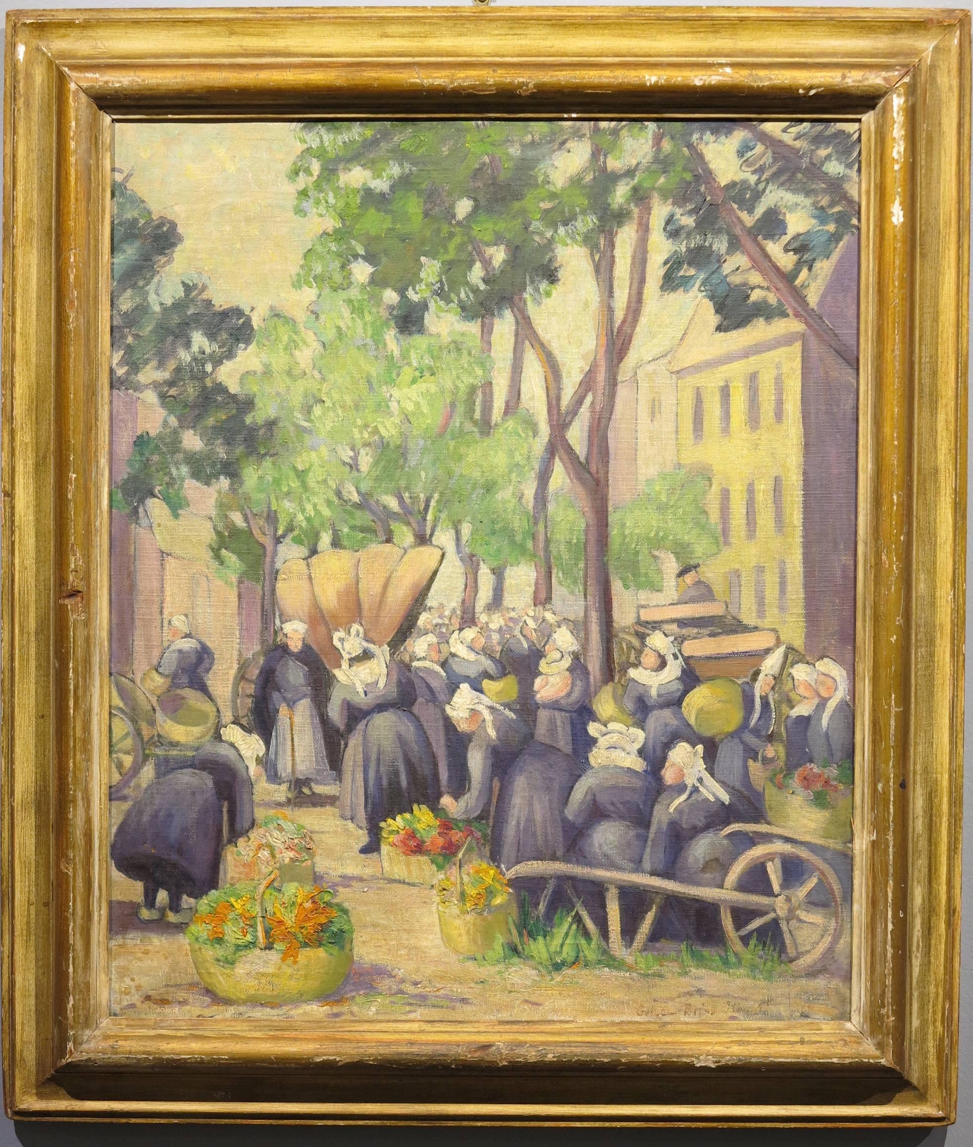 Brittany Market - Painting by Grace Bliss Stewart
