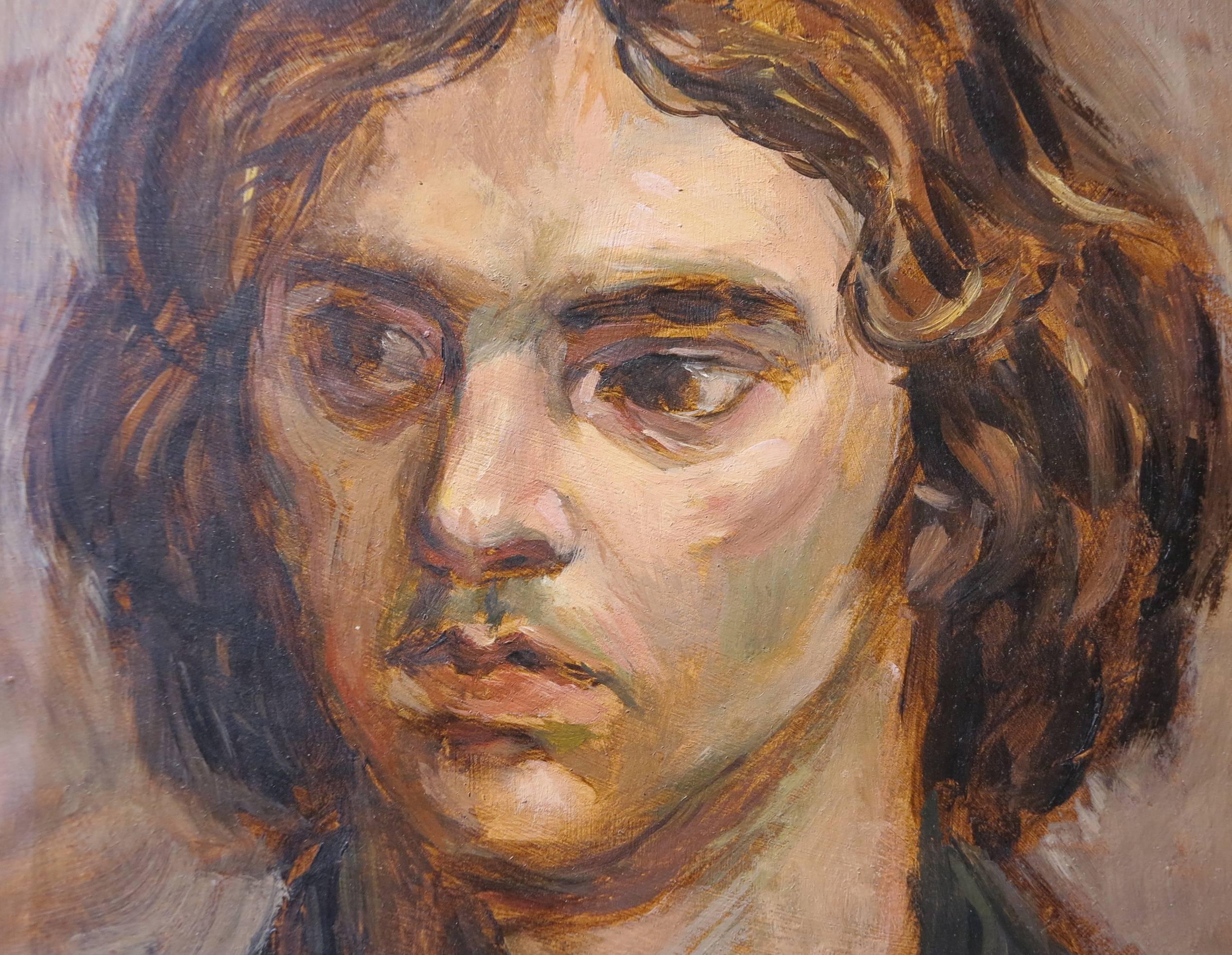 Portrait of a Young Man - Painting by Vito Tomasello