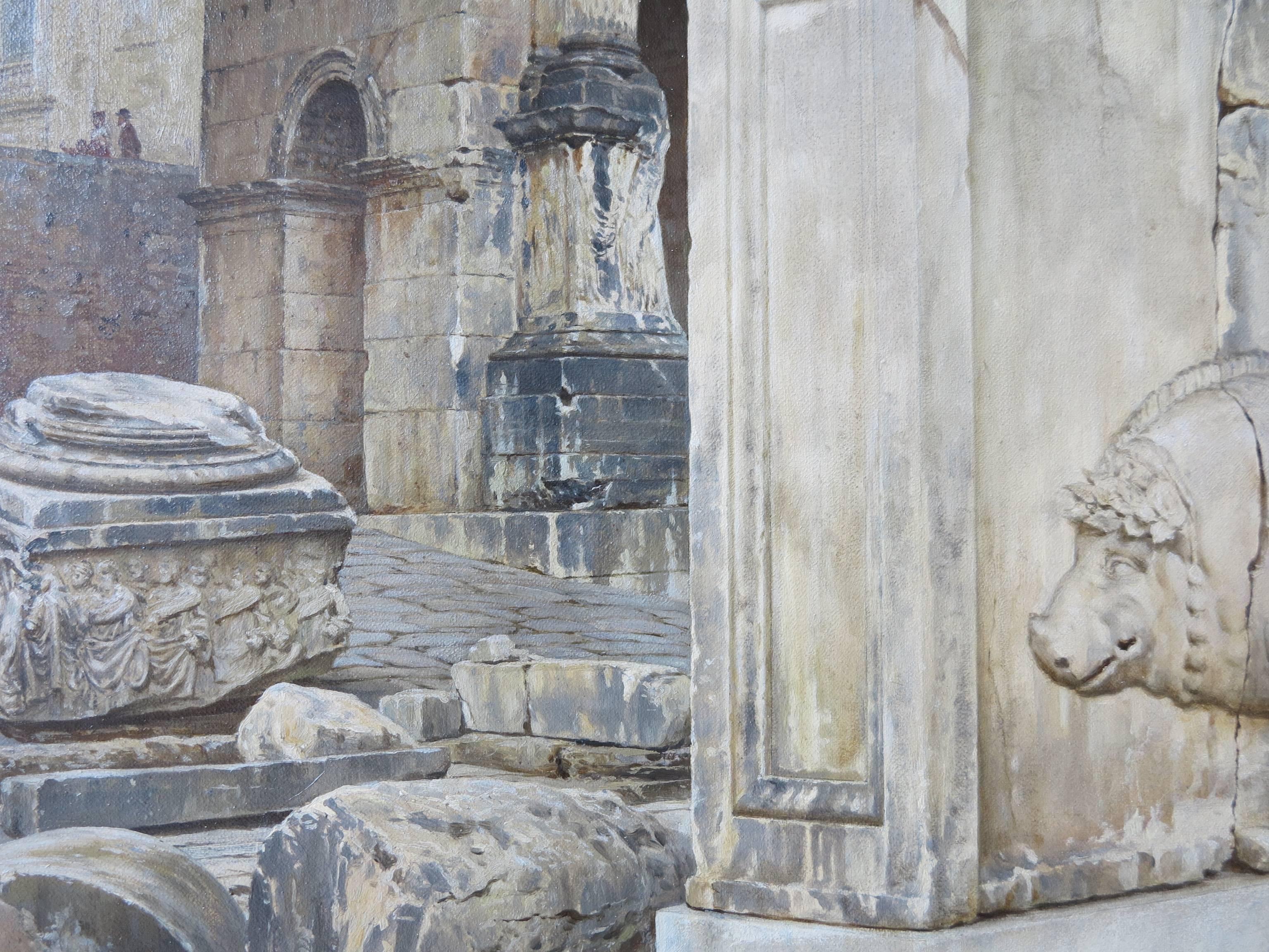 Anaglifo de Trajano en el Foro Romano (Gran Recorrido Ruinas Italianas Pintura) 2