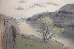 Silver Landscape (Grey abstract grisaille landscape)