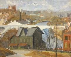 Winter Day (Pennsylvania Impressionist industrial factory landscape)