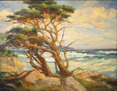 The Headland (Monterey California Cyprus Tree Impressionist landscape)