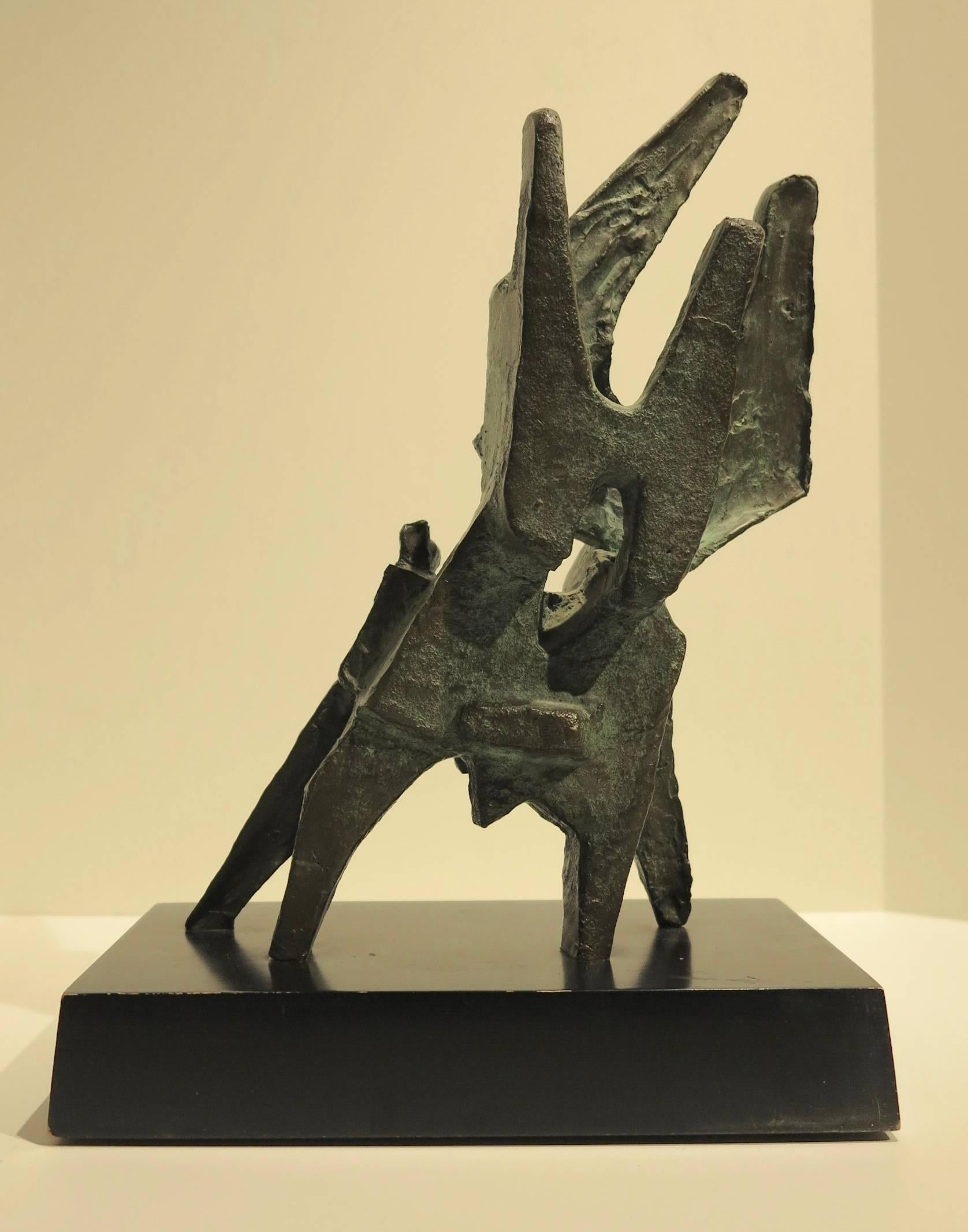 Vincent Cavallaro Abstract Sculpture - Untitled (Abstract Expressionist Bronze modernist sculpture)