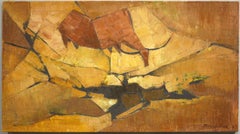 Vintage Cow #2 (abstract modernist cubist Asian Singaporean landscape painting)