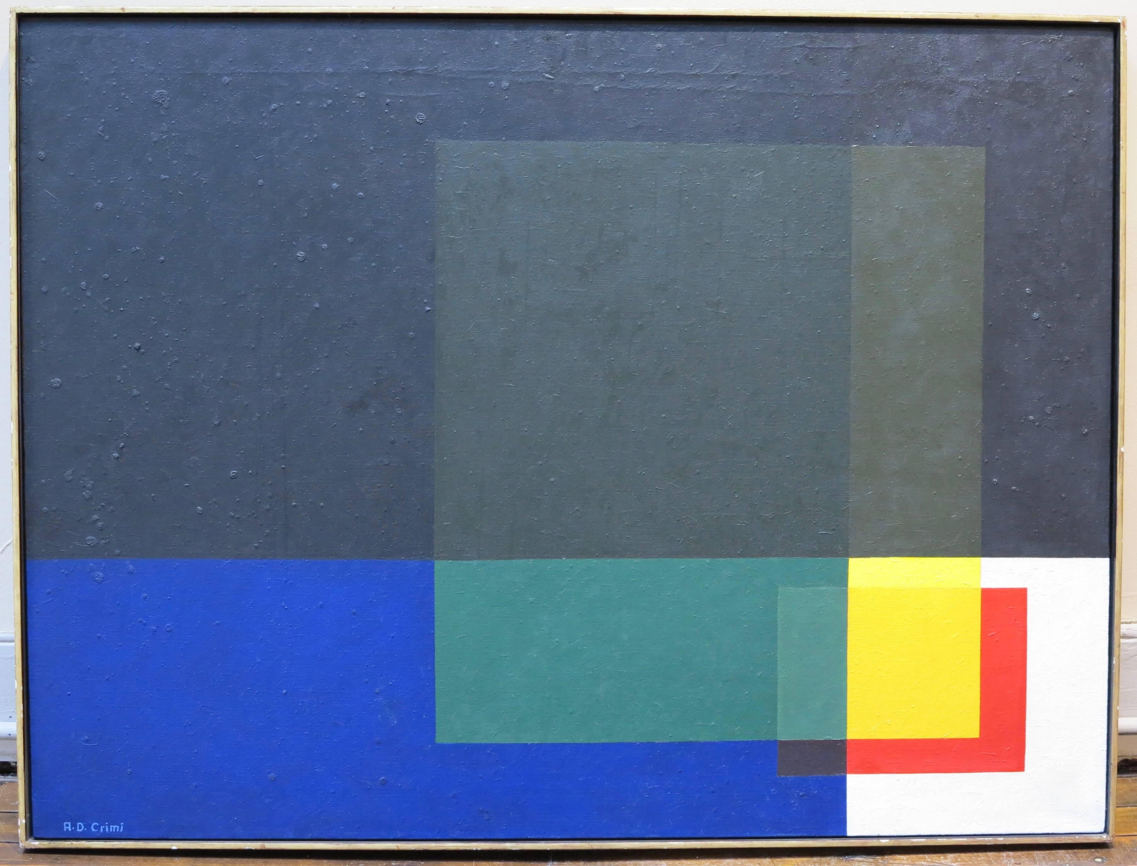 Alfredo de Giorgio Crimi Abstract Painting - Transfenestration (Hard Edge Abstract oil painting)