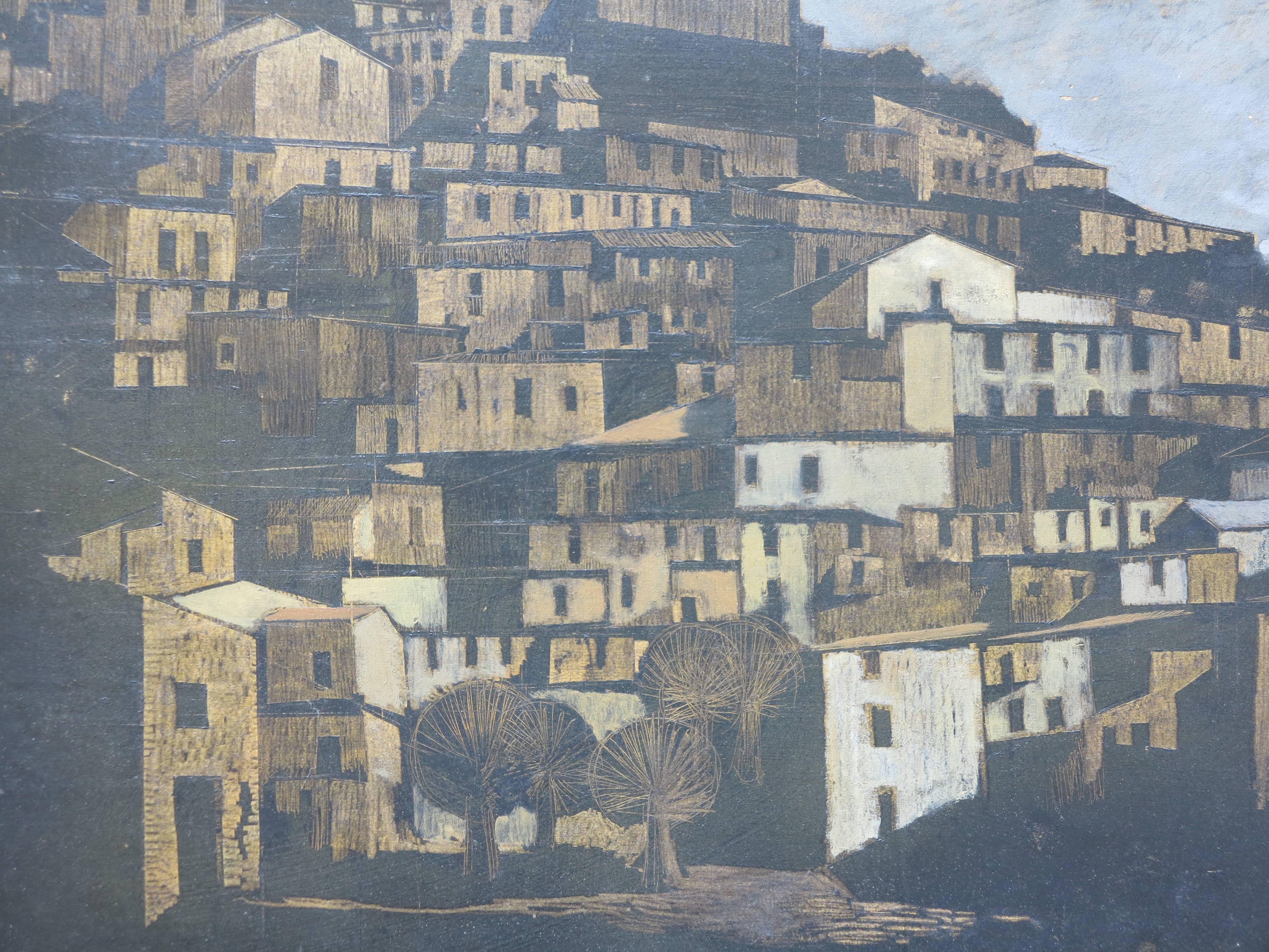 City & Trees (Mid-century Italian landscape painting) 2