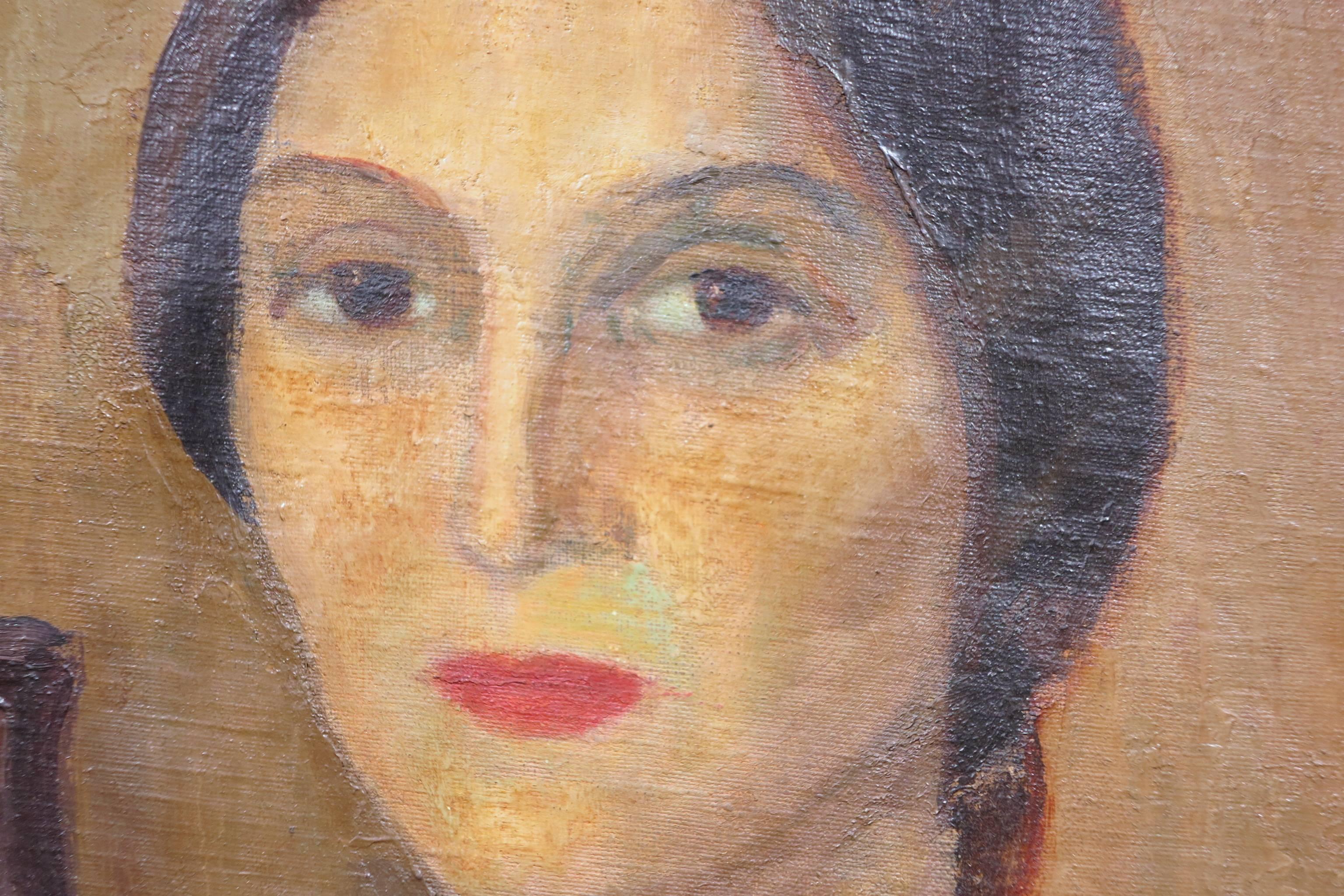 Portrait of a Woman, c.1915 - American Modern Painting by David Anthony Tauszky