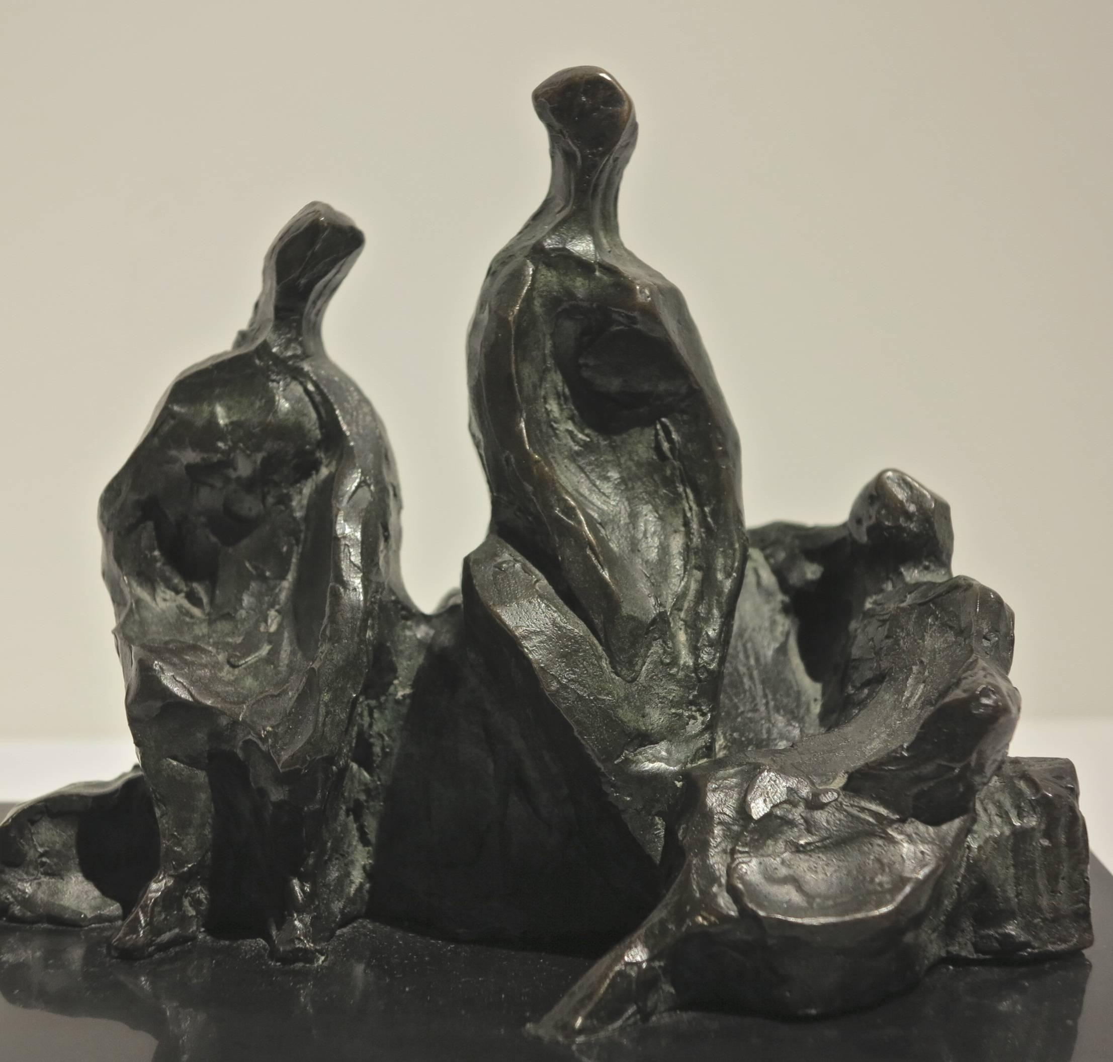 Three Figures in Repose - Sculpture by Irving Marantz