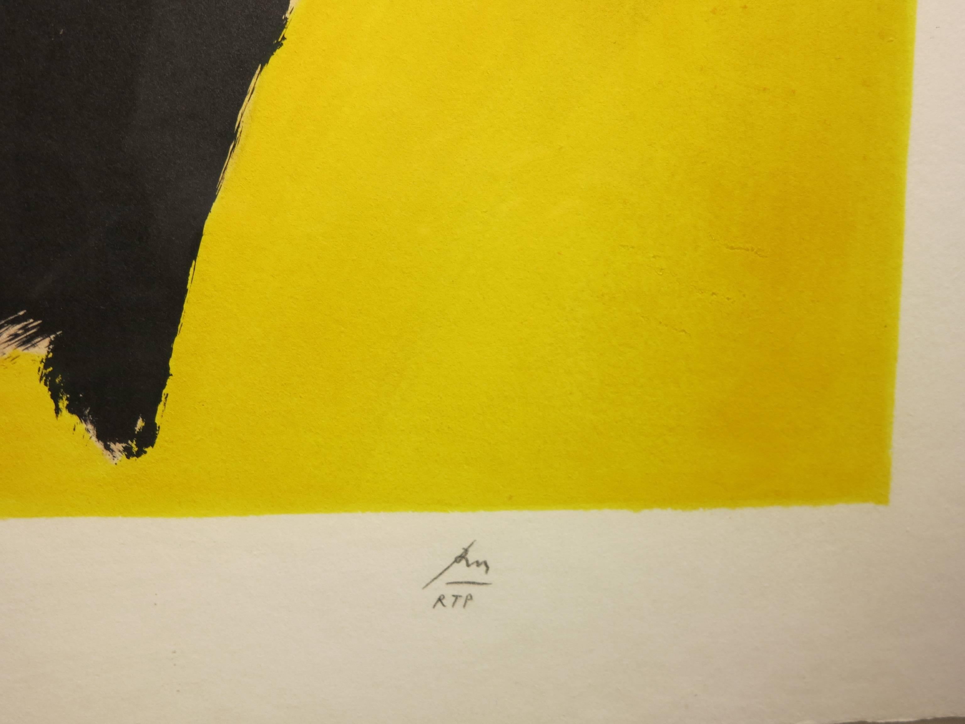 Hollow Man’s Cave - Abstract Expressionist Print by Robert Motherwell