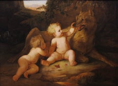 Romulus et Remus 18e siècle Origine de Rome peinture à l'huile