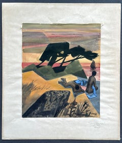 Paysage marin au crépuscule (artiste moderniste sud-africain)