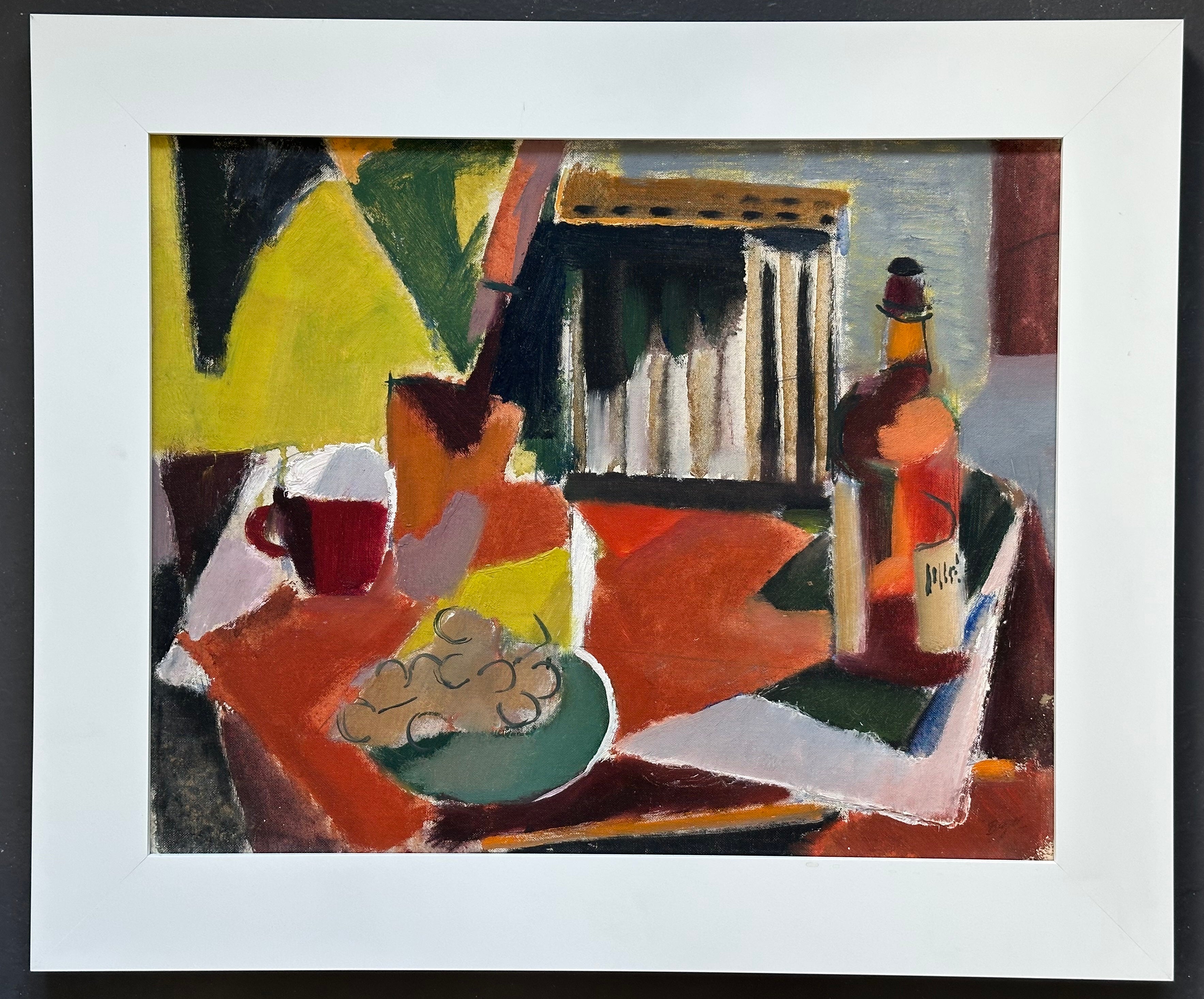 Cubist Tabletop Still Life with Fruit