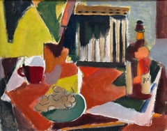 Cubist Tabletop Still Life with Fruit