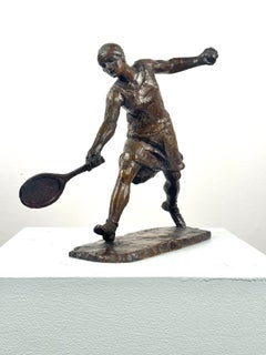Women's Tennis Player (Bronze Art Deco Female Athlete Sports Sculpture)
