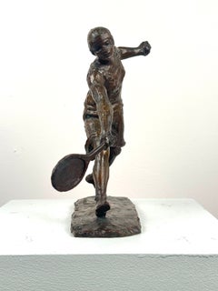 Women's Tennis Player (Bronze Art Deco Female Athlete Sports Sculpture)