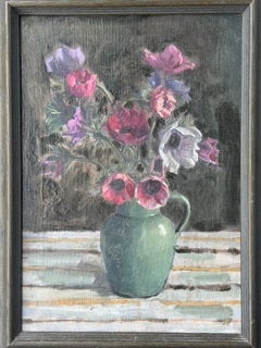 Anemones Floral Still Life Oil Painting