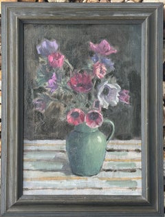 Anemones Floral Still Life Oil Painting
