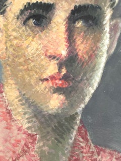 Mid-century Impressionist Portrait Painting of a Handsome Young Man