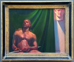 Mark Anthony, Black Male Nude Portrait Oil Painting.
