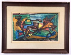 Horse and Rider (German Cubist Surrealist abstract painting)