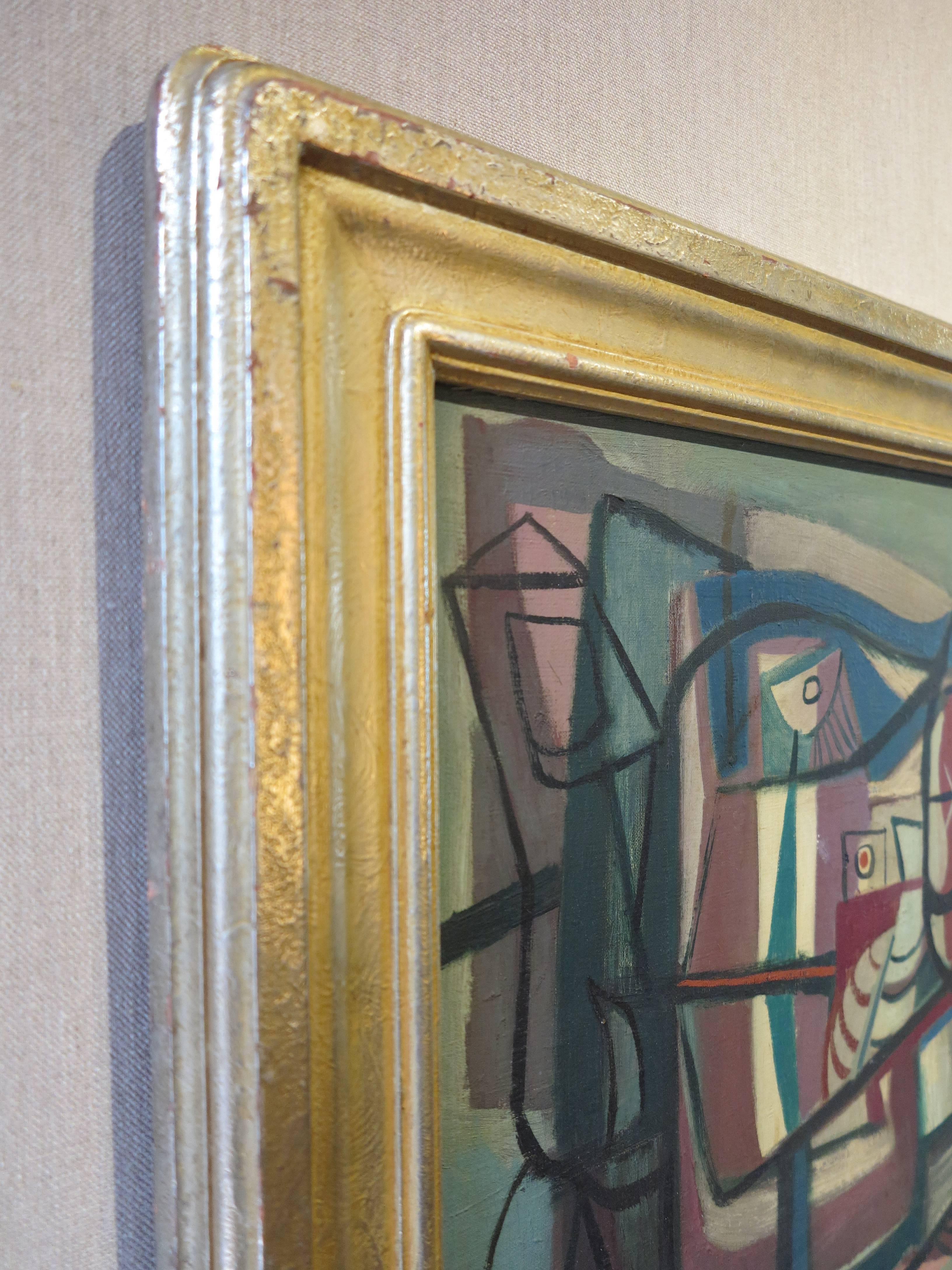 Cubist Still Life - Gray Abstract Painting by Louis Donato