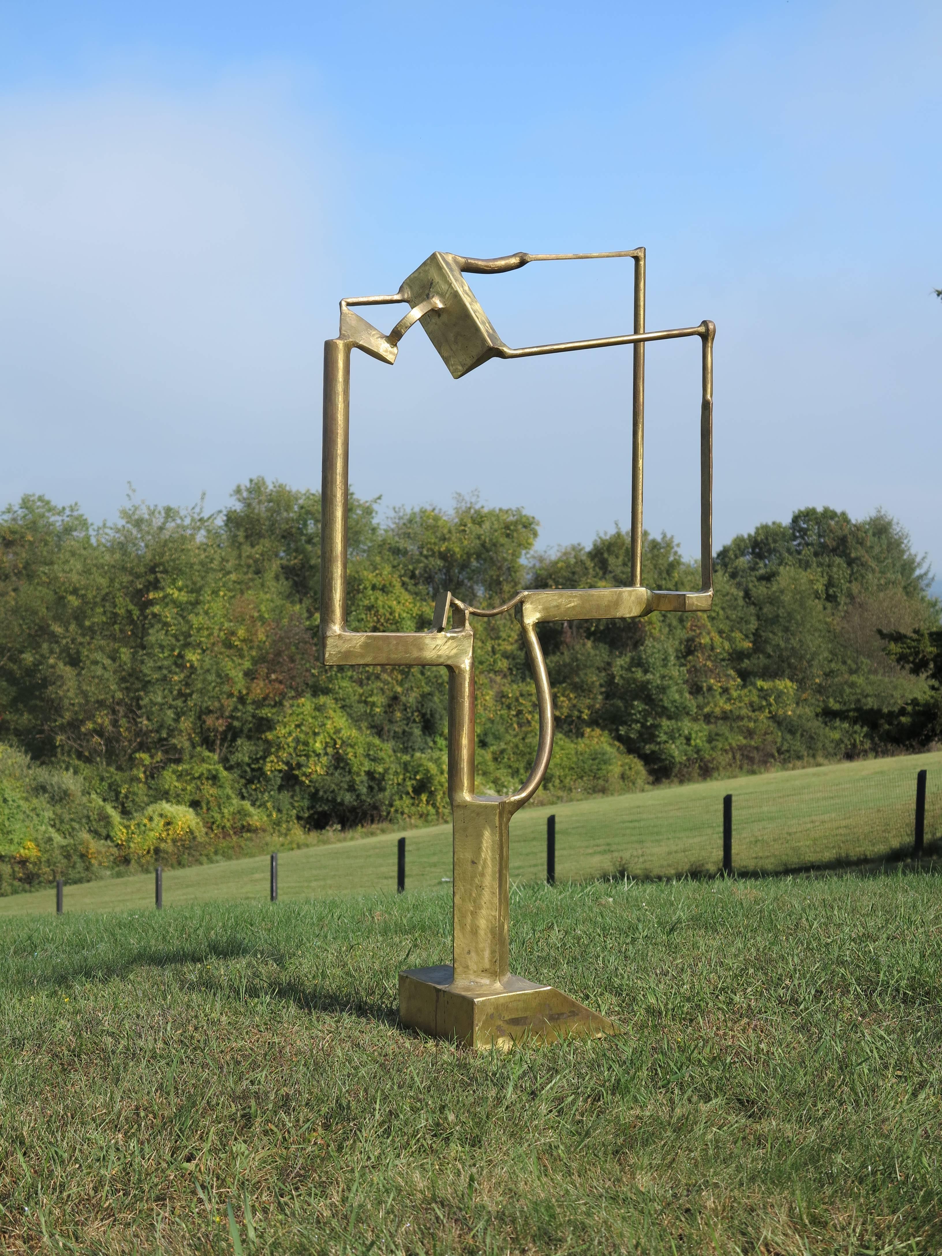 Untitled (abstract bronze sculpture) - Sculpture by James Gibson
