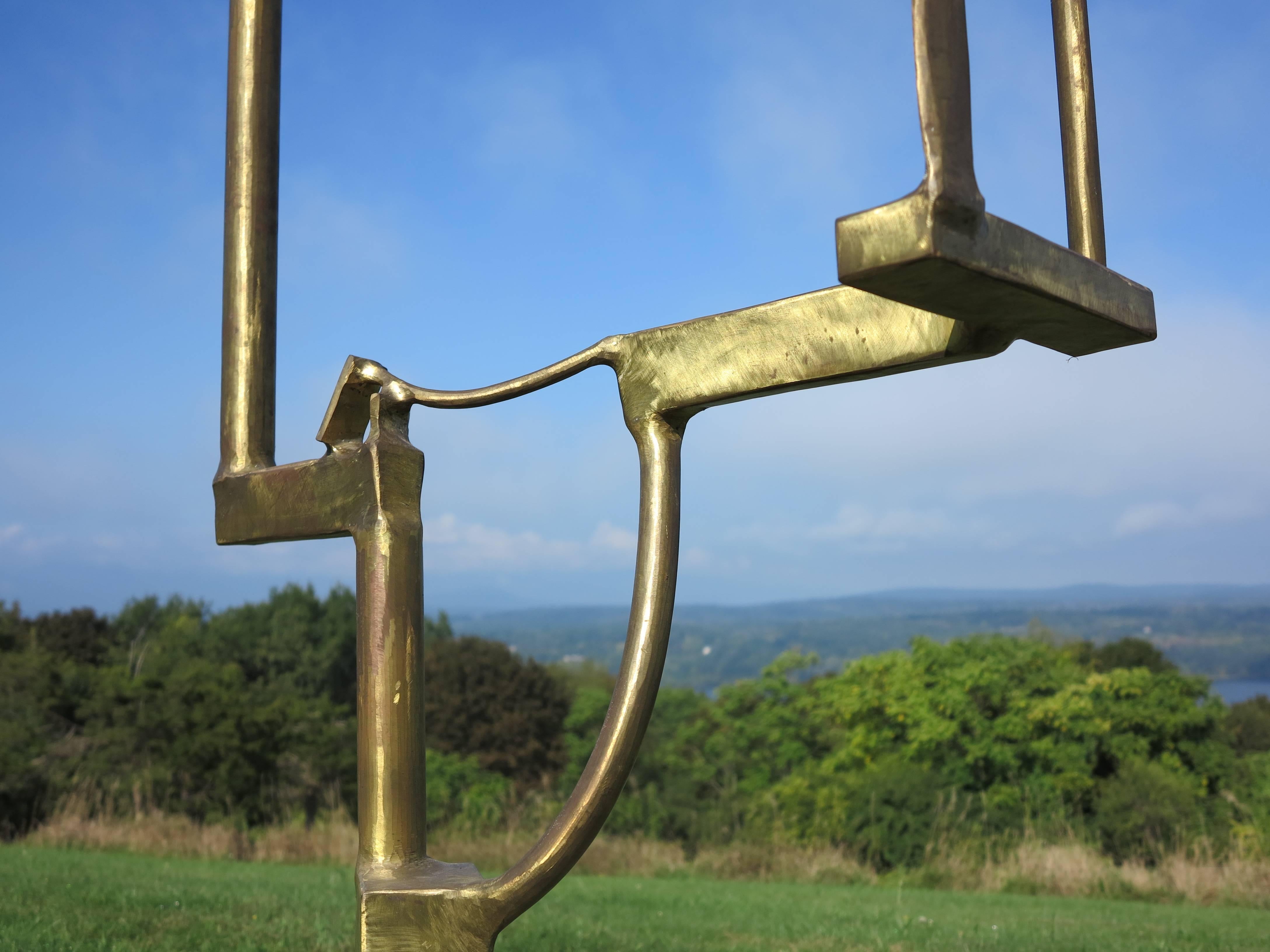 Untitled (abstract bronze sculpture) - Gold Abstract Sculpture by James Gibson