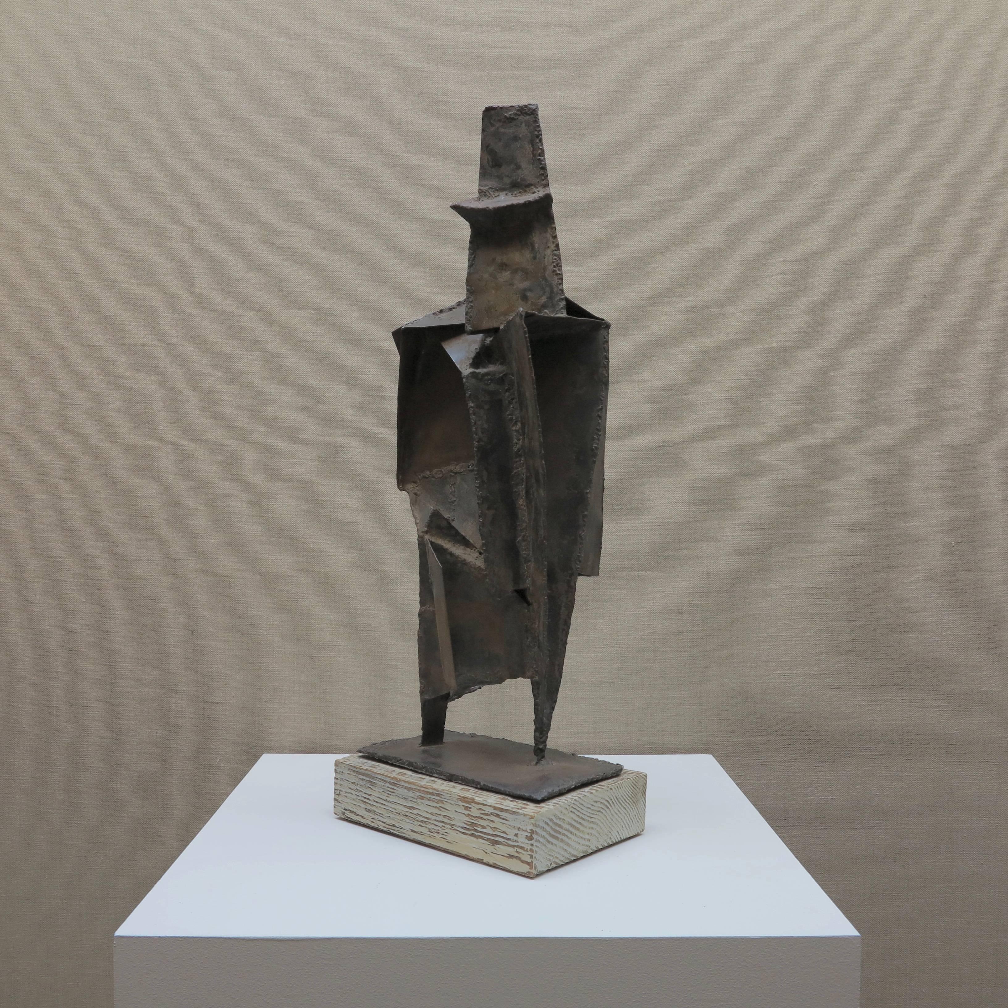 Standing Figure - Gray Abstract Sculpture by Bernard Brenner