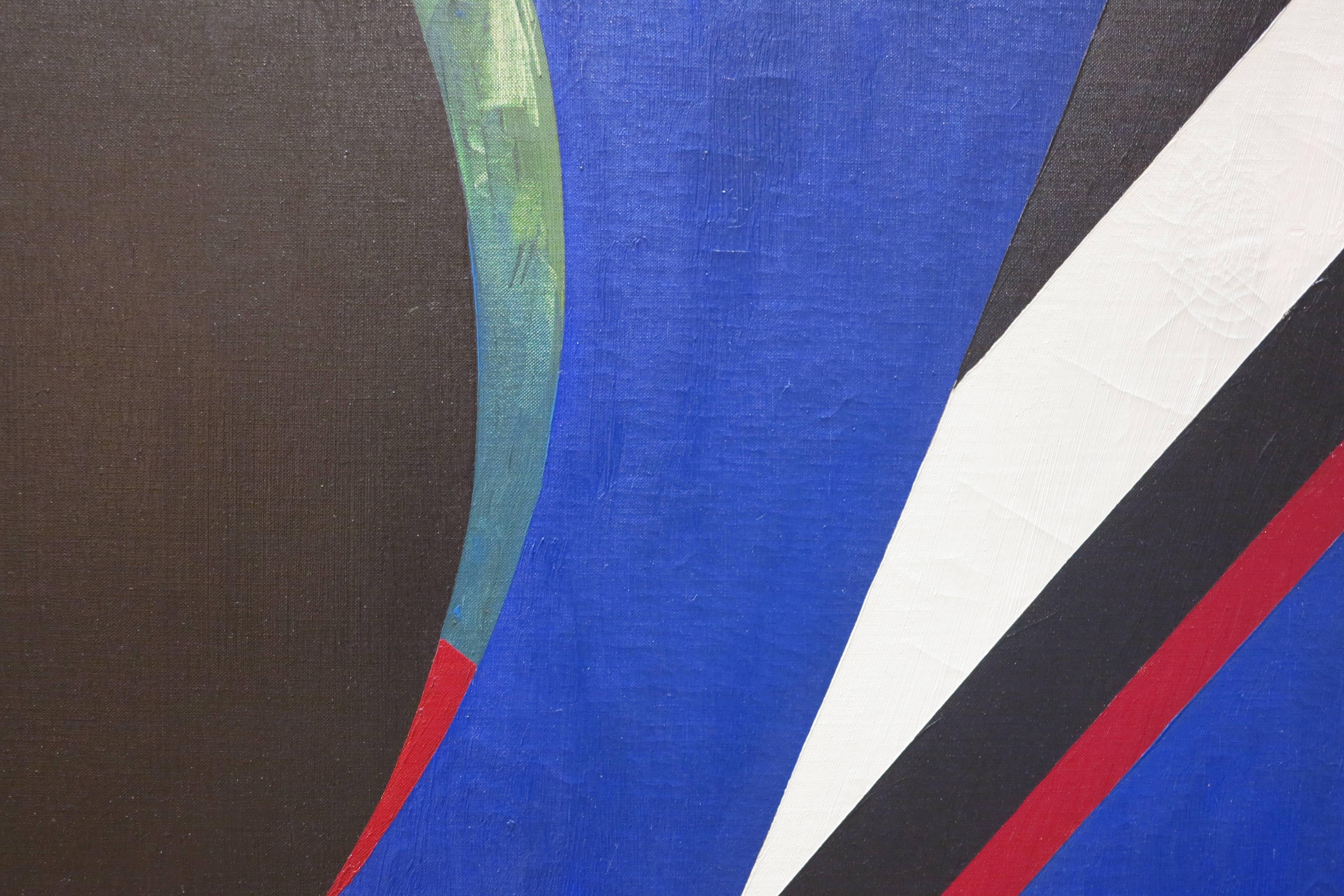 Untitled Blue Abstract - Abstract Expressionist Painting by Budd Hopkins