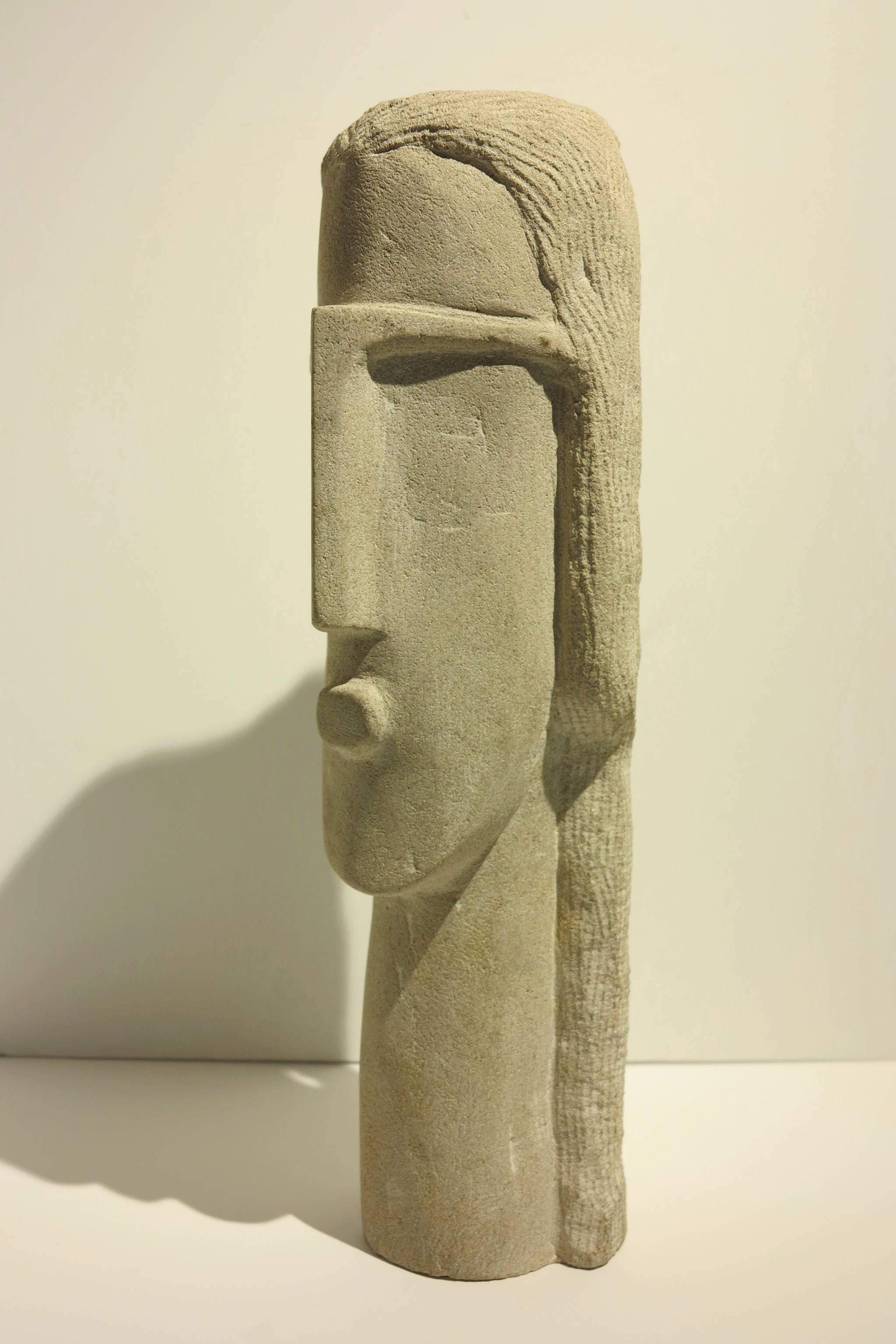 Head of Woman - Sculpture by Umana (Rafael Alfonso Umaña Mendez)