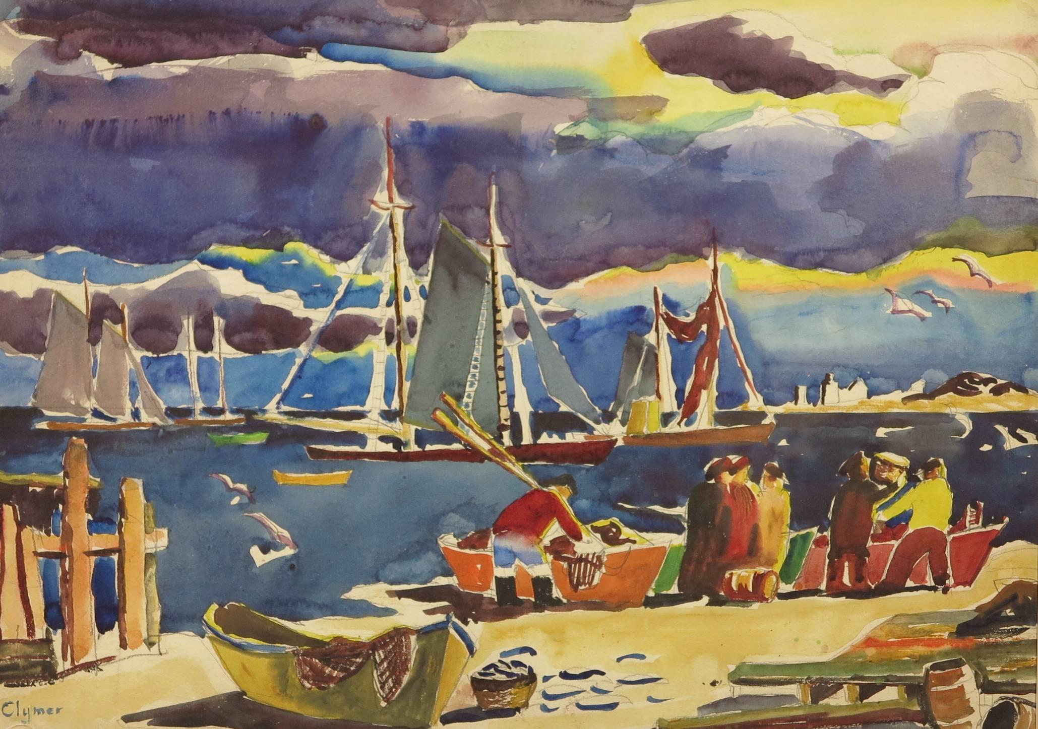 James Floyd Clymer Landscape Art - Provincetown Fishermen