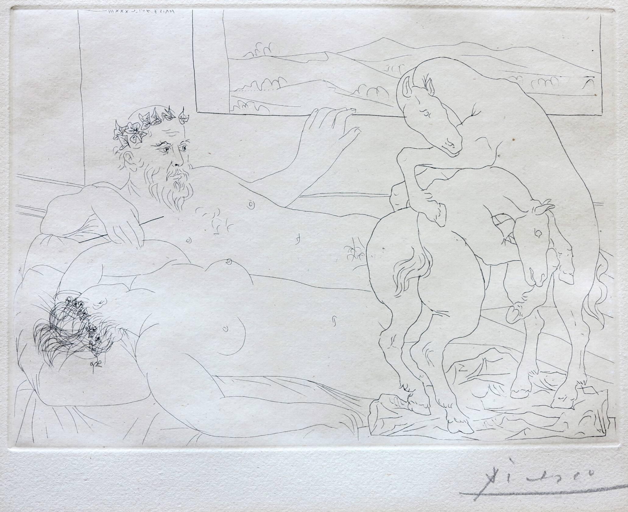 Pablo Picasso Nude Print - Le Repos du Sculpteur III