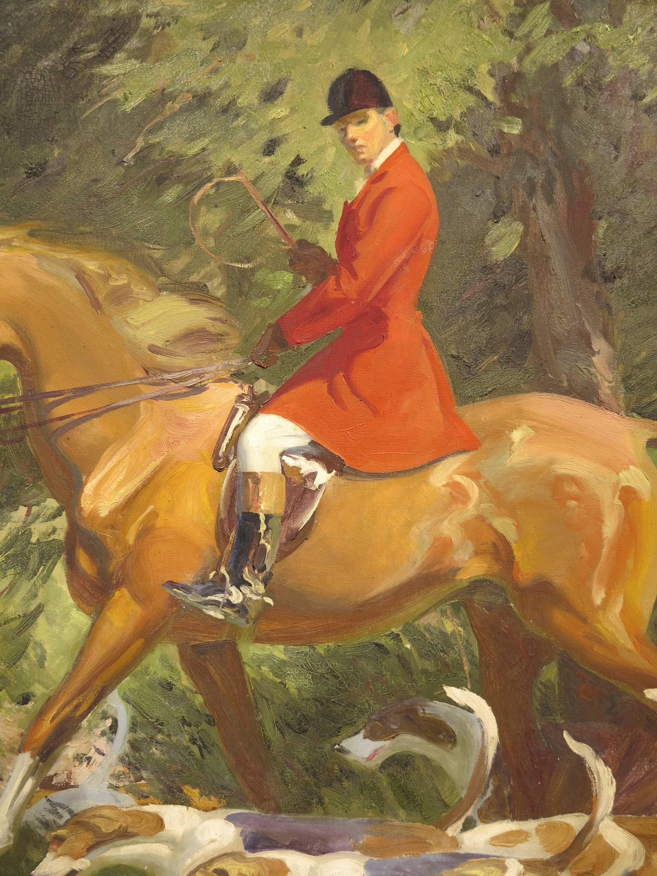 Westport Rider - Brown Animal Painting by Robert Lougheed