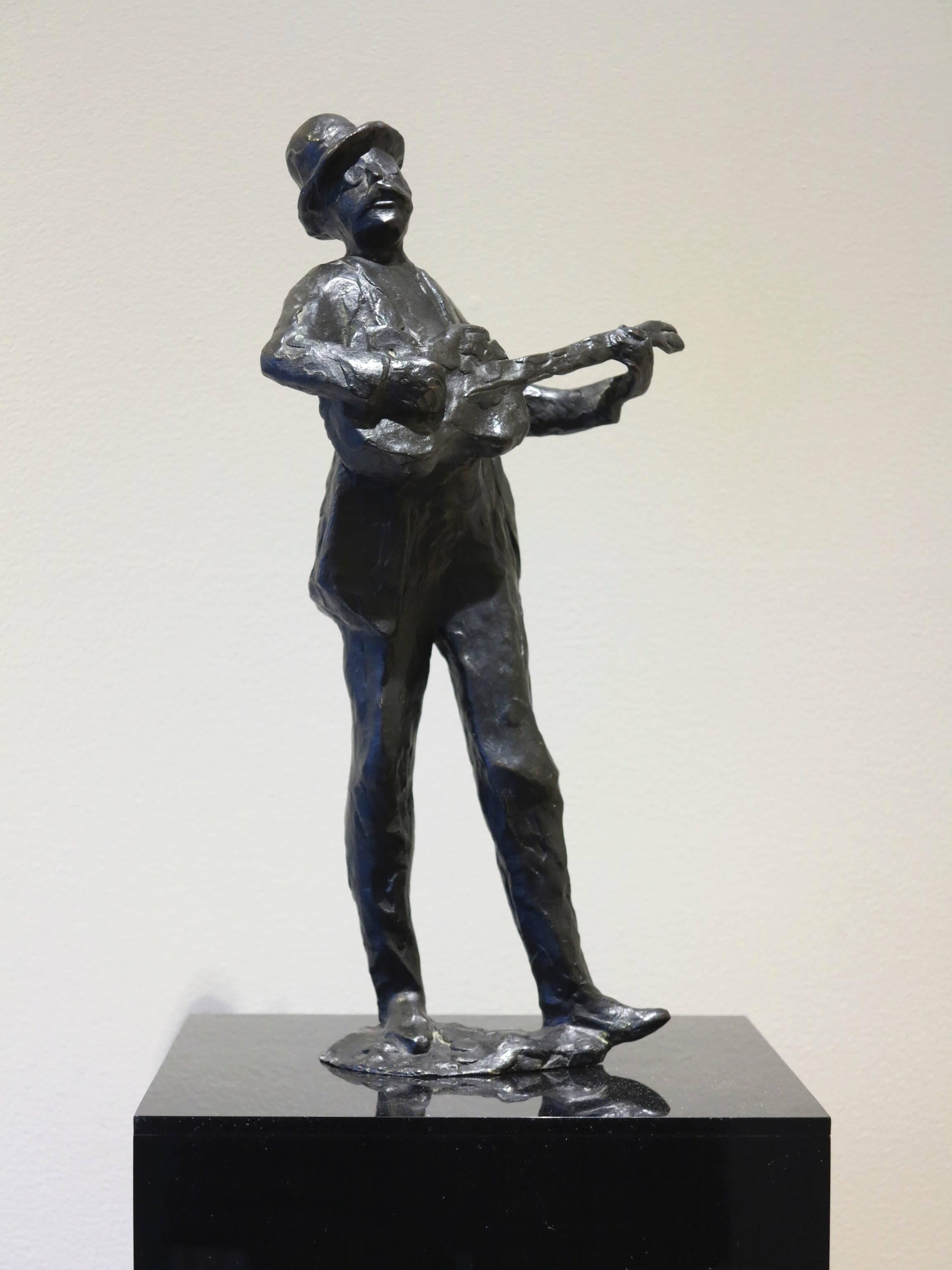 Harry Jackson Figurative Sculpture - Man with Guitar