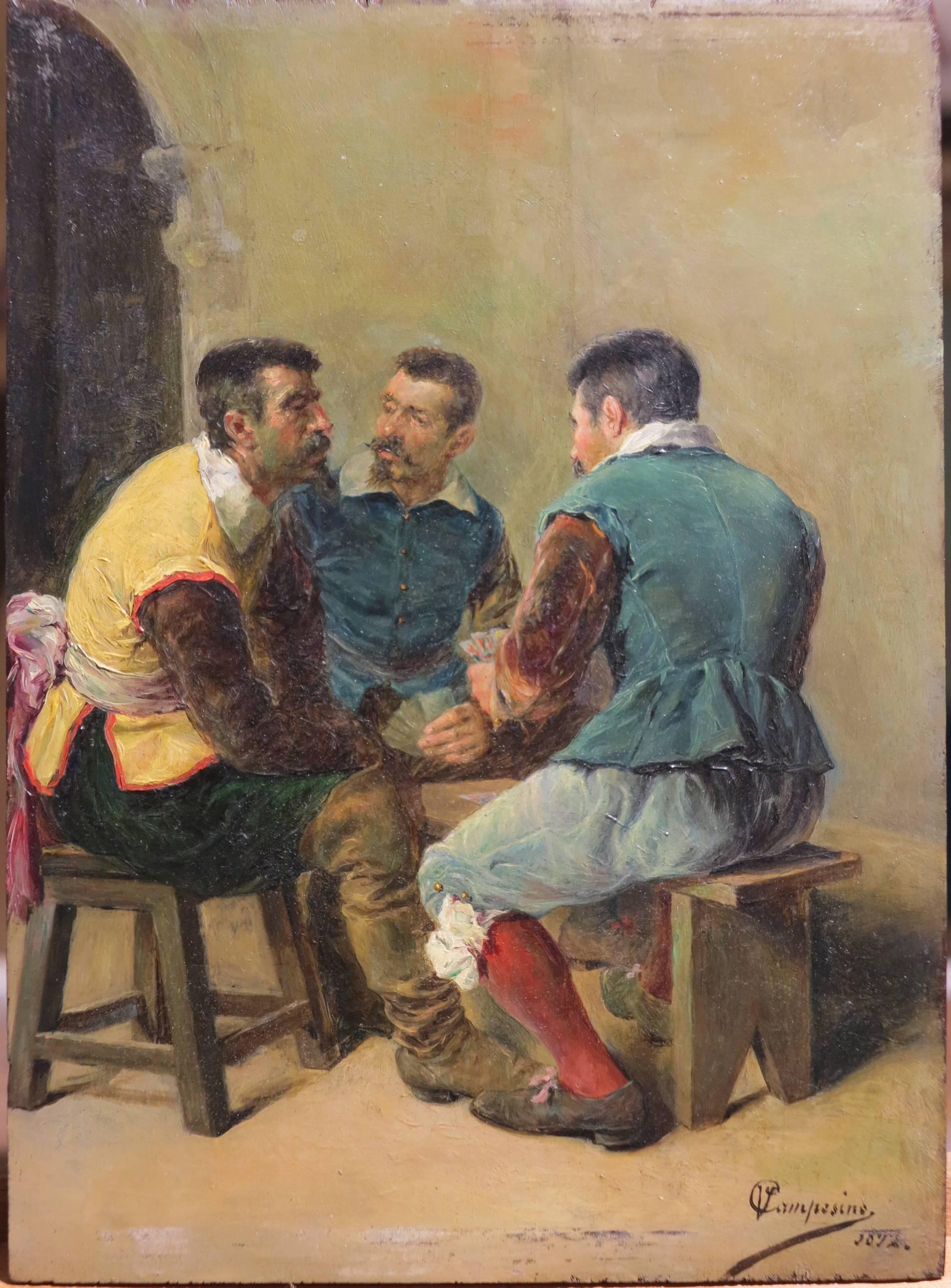 Vincente Campesino Figurative Painting - Card Players