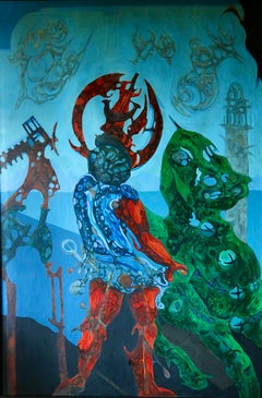 Francisco Moncion “St. Michael and the Dragon” Oil on Canvas 1951