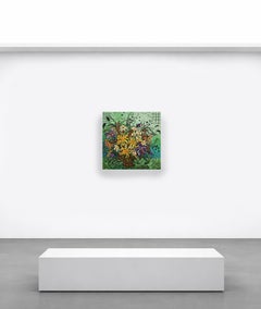 Pittura Bouquet floreale Oro Fine art Investimento Fiori colorati Contemporary