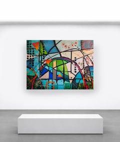 Movement of Blue: Extra Large, Abstract Acrylic Painting, 120x150 cm