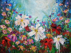 A Million Brushstrokes for My Beloved: Extra Large, Floral, Abstract, Painting