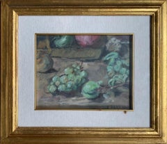 Still Life in Green with Grapes, Plums, Pears, and Mushroom, Enzo Faraoni