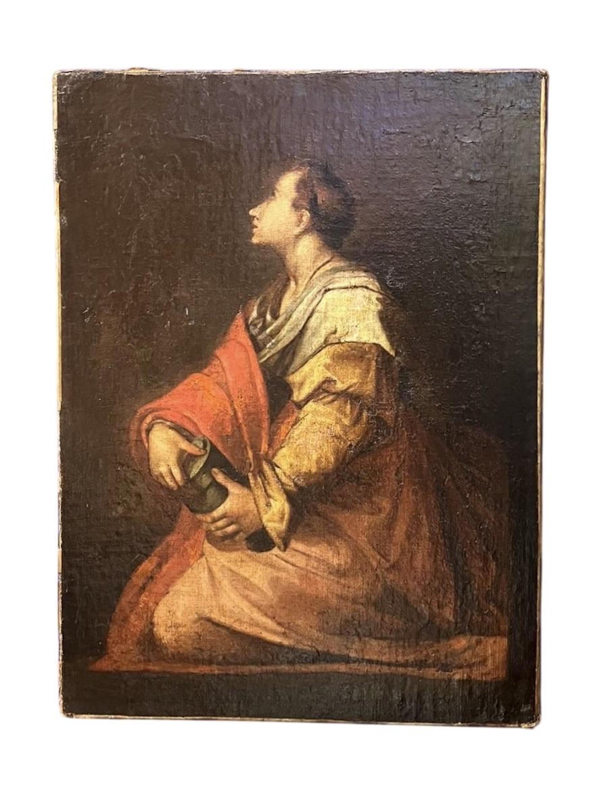Figurative Painting Andrea Del Sarto  - Marie-Madeleine italienne du XVIIe siècle, d'après Andrea del Sarto, huile sur toile
