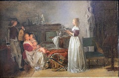 Jean-Baptiste Mallet. Innenraum aus dem 17. Jahrhundert mit Mutter, Kindern und Lautenisten