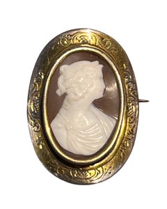 Shell Cameo with Classical Female Figure. Italy, 19th Century