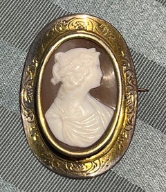 Shell Cameo with Classical Female Figure. Italy, 19th Century
