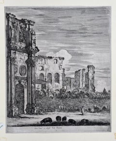 Stefano della Bella, Arch of Constantine and Colosseum, 17th-Century Etching