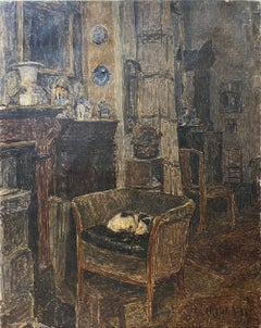 Interior in Auderghem, Henri Le Roux, signed and dated 1936.